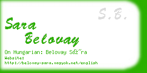 sara belovay business card